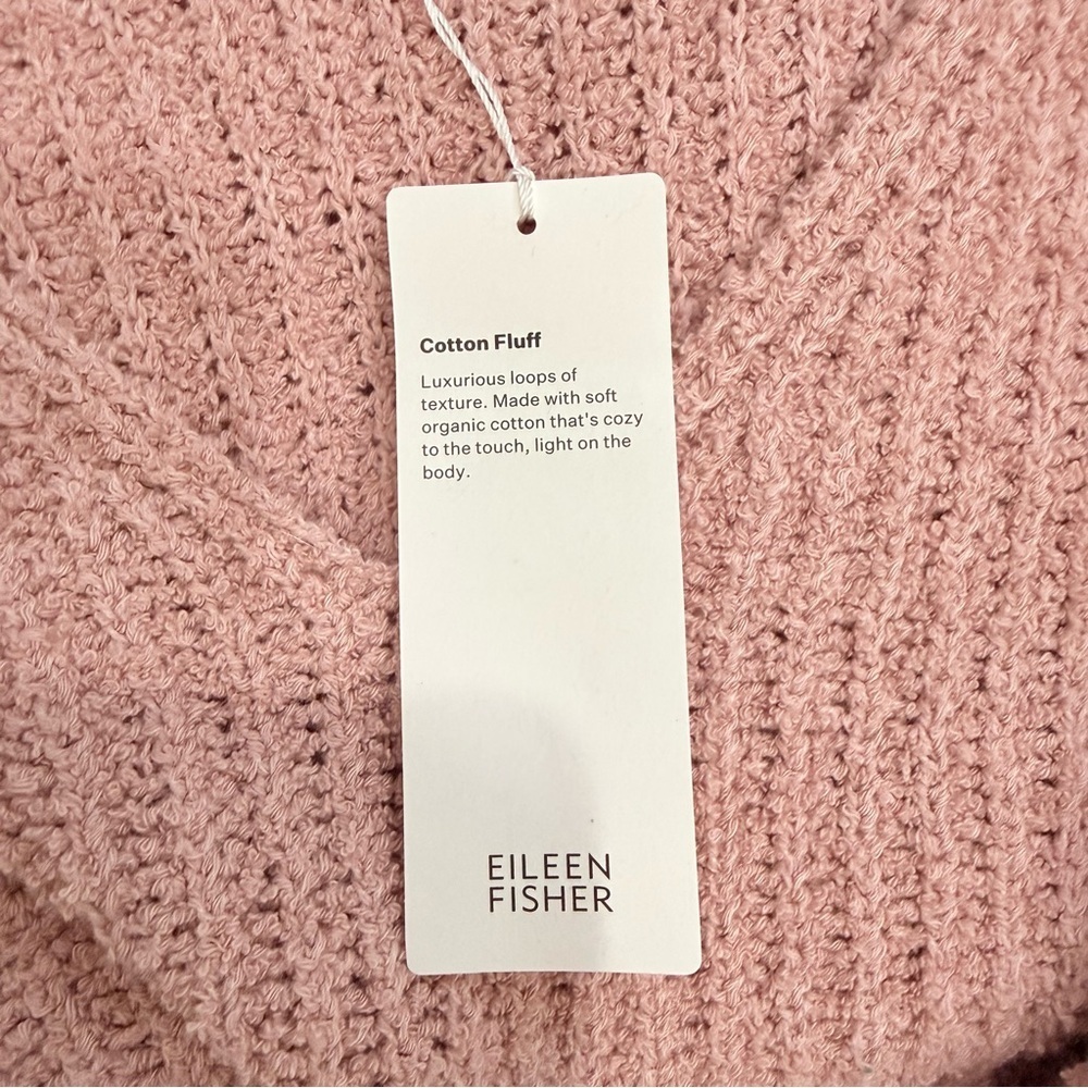 Eileen Fisher Women’s Organic Cotton Cashmere Fluff V-Neck Sweater Opal Pink NWT - Picture 12 of 13